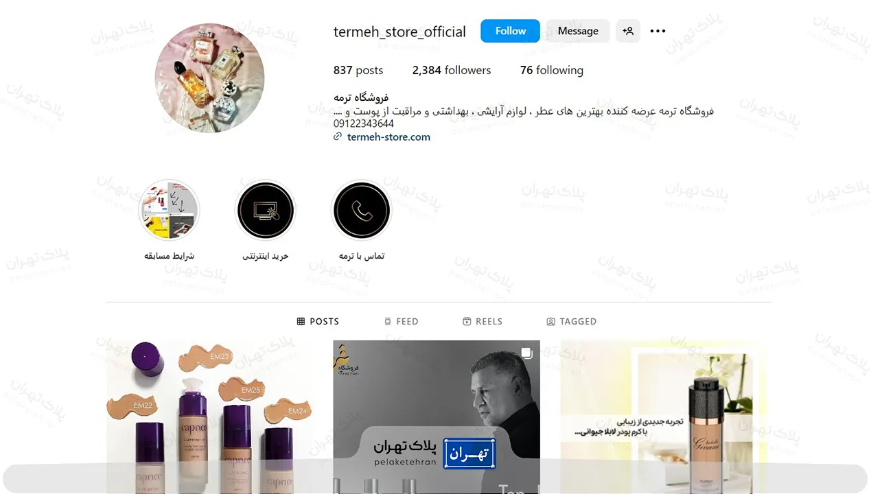 اینستاگرام  فروشگاه لوازم آرایشی ترمه