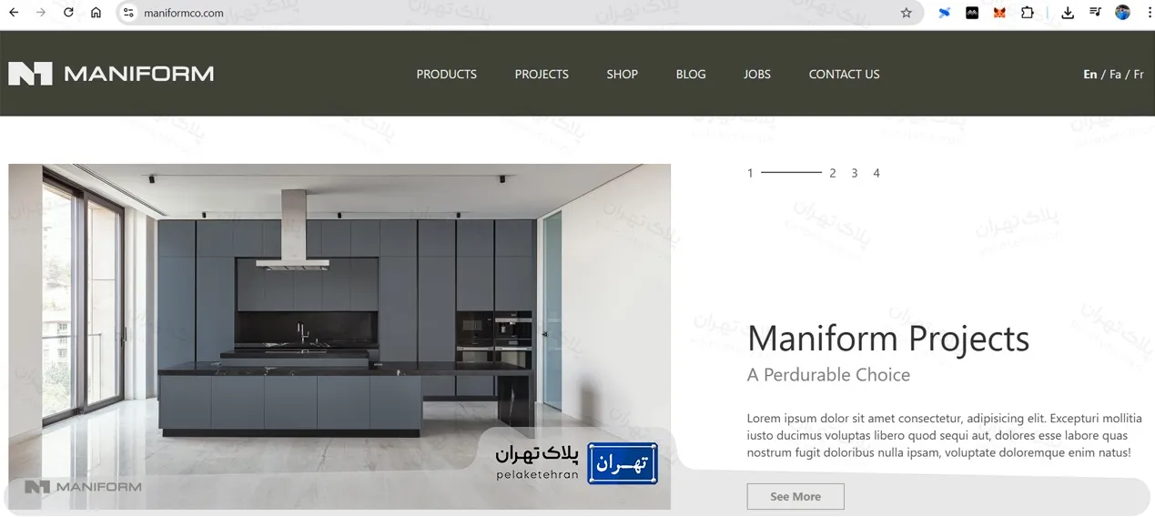 وب سایت شركت کابینت سازی مانی فرم