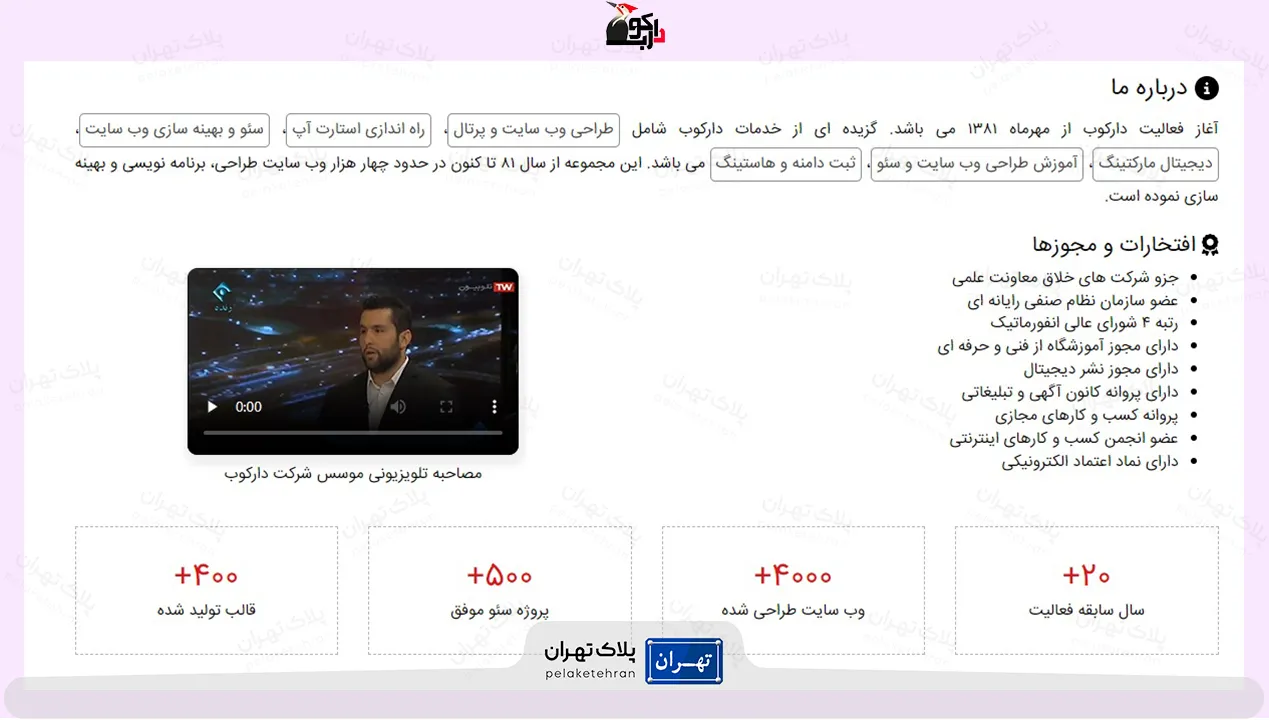 درباره شرکت طراحی سایت دارکوب