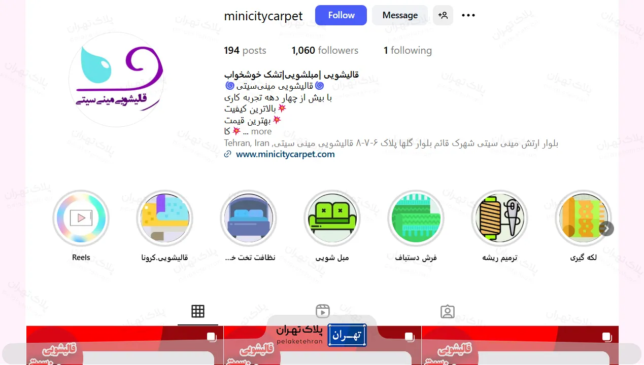 اینستاگرام قالیشویی مینی سیتی
