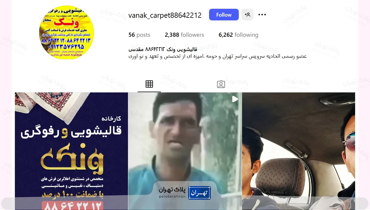 اینستاگرام قالیشویی ونک